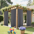 thumbnail image 1 of NICETOWN 2 Panels Outdoor Curtains for Patio Waterproof, Stainless Steel Ring Thermal Insulated Blackout Solid Indoor Outdoor Vertical Drapes for Patio & Garden, Gray, W52 x L108, 1 of 8