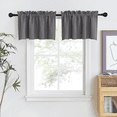 thumbnail image 1 of NICETOWN 2 Panels Valance Curtains for Kitchen, Rod Pocket Thermal Insulated Drapes Window Treatment Curtains for Bathroom Living Room, Grey, 42"x18", 1 of 7