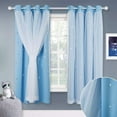 thumbnail image 1 of NICETOWN Bedroom Curtains Layered Short Princess Window Decor, Elegance White Voile Mix & Match Cosmic Star Themed Blackout Curtain Panel (Blue, W52 x L63, Set of 2), 1 of 7