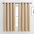 thumbnail image 1 of NICETOWN Bedroom Curtains Room Darkening Draperies - Biscotti Beige Room Darkening Drapes/Panels for Bedroom, Grommet Top 2-Pack, 52 x 63 inches Long, Thermal Insulated, Privacy Assured, 1 of 7