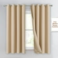 thumbnail image 1 of NICETOWN Bedroom Full Blackout Curtain Panels, Super Thick Insulated Window Covers, Complete Blackout Draperies with Noise Absorb Liner for Short Window(Biscotti Beige, Set of 2, 52 by 63-inch), 1 of 4