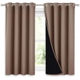 thumbnail image 1 of NICETOWN Bedroom Full Blackout Curtain Panels, Super Thick Insulated Window Covers, Keeping Out Cold Air and Heat 100% Blackout Blinds with Black Liner (Taupe, Set of 2 PCs, 52 by 54-inch), 1 of 8