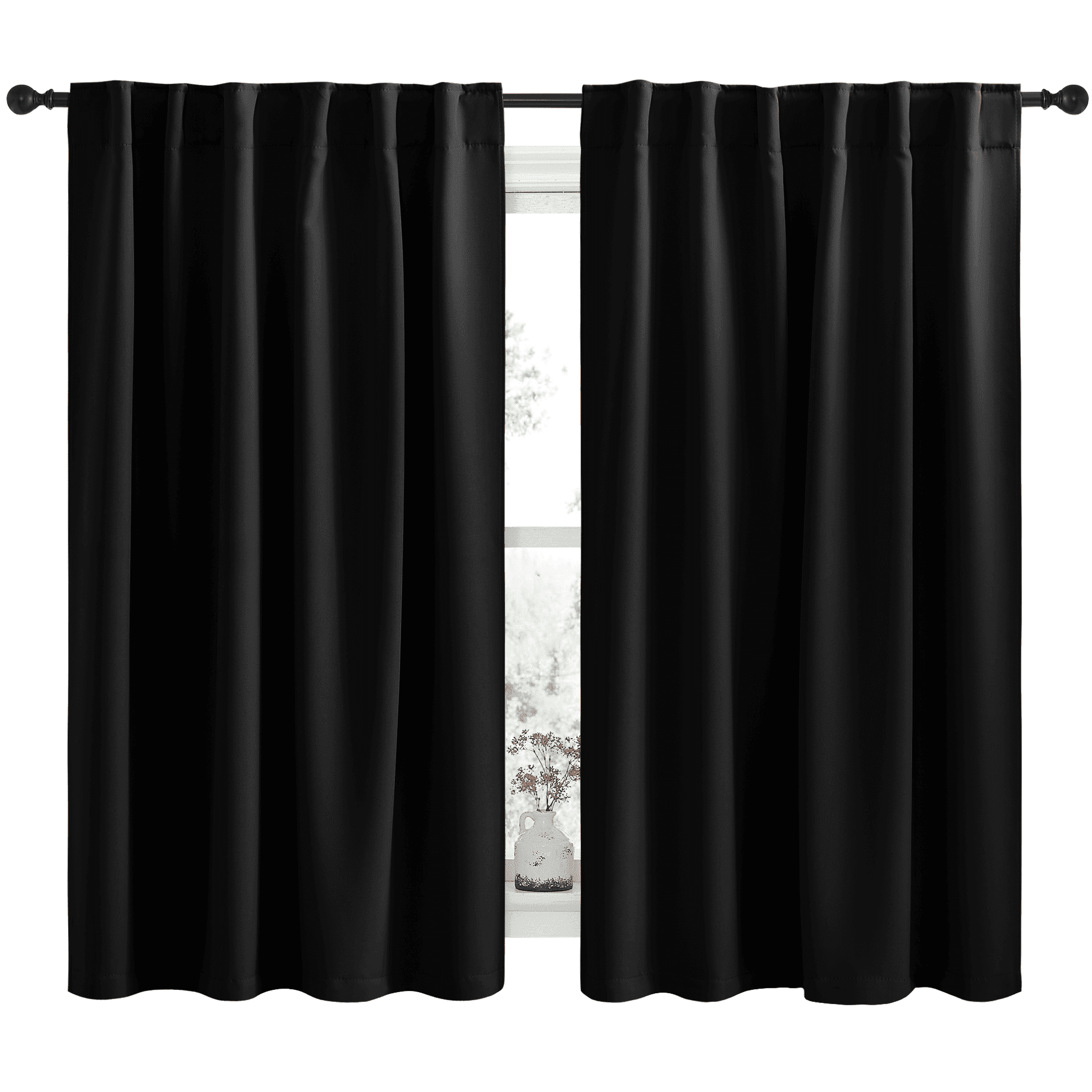 NICETOWN Blackout Door Curtain - Privacy Shade For Classroom, Bathroom, French Doors, 24" X 18", 1 Panel With Hooks