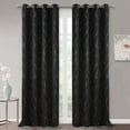thumbnail image 1 of NICETOWN Black Blackout Curtains Extra Long Grommet Thermal Insulated Pattern Printed Window Curtains, W52 x L95, Set of 2, 1 of 7