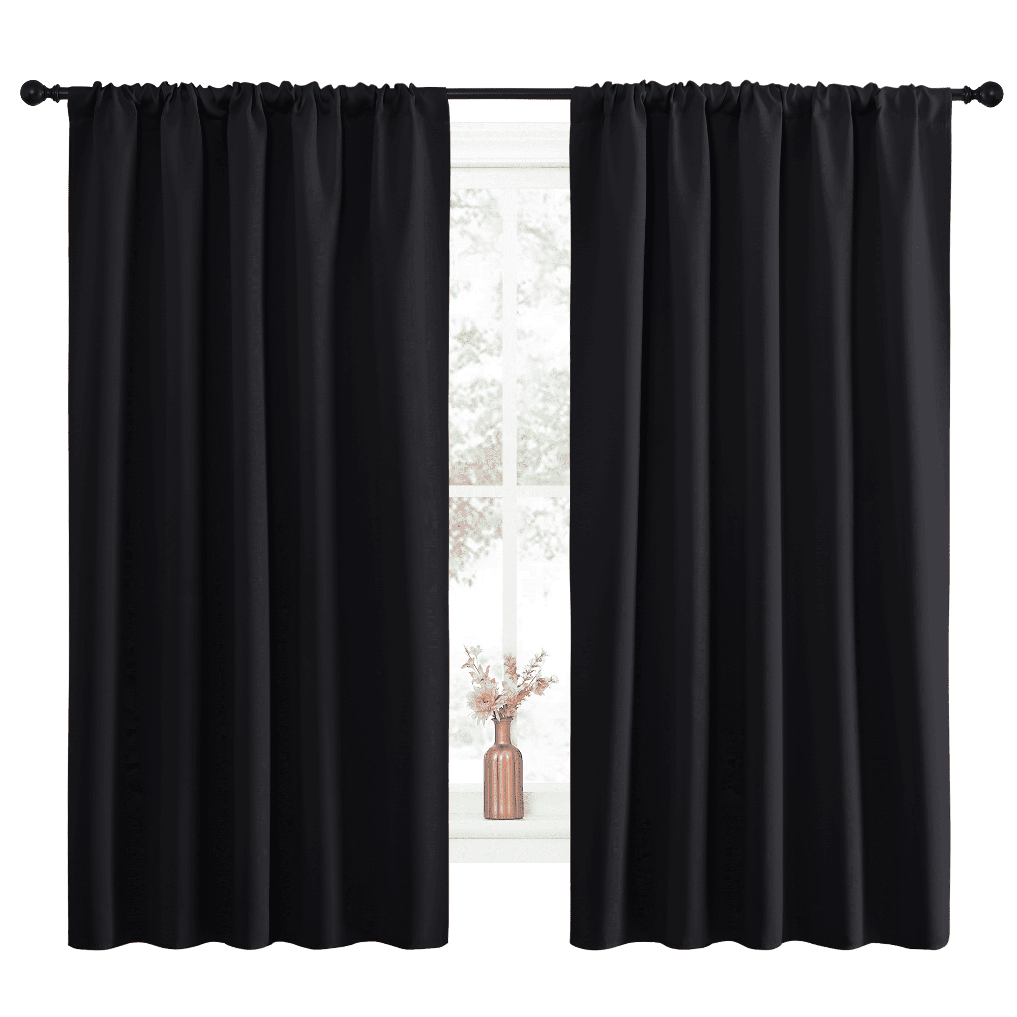 NICETOWN Blackout Curtains Room Darkening Window Treatments 52x63 inch ...