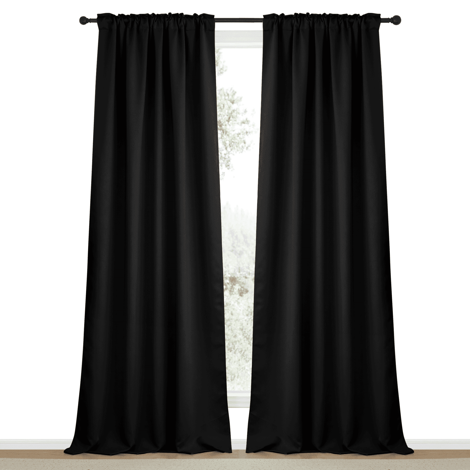NICETOWN Black out Curtains 108 inch Long for Living Room Back Tab and ...