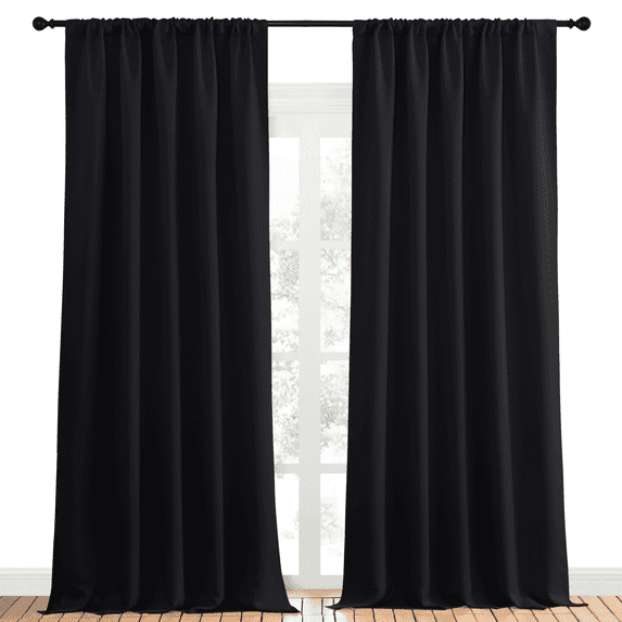 NICETOWN Black out Curtains Rod Pocket Curtain Panels Thermal Insulated Drapes for Bedroom 52x95 inch 2 Panels
