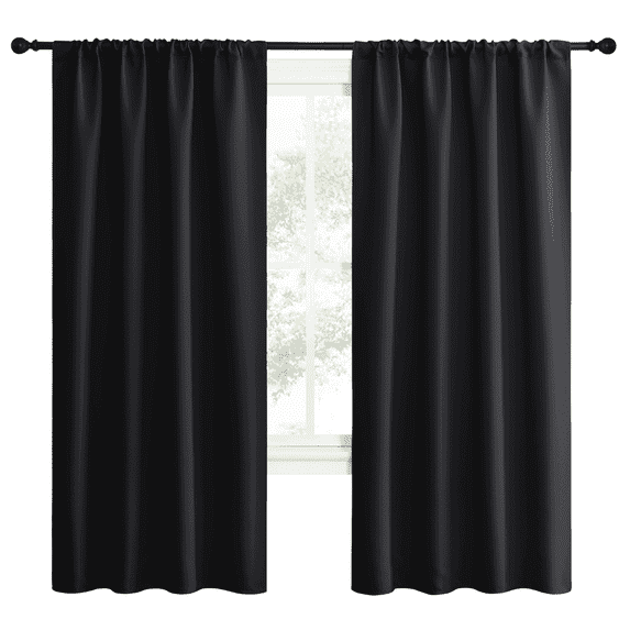 NICETOWN Black out Curtains for Bedroom Windows 72 inch Length Rod Pocket Blackout Curtains Drapes, 2 Panels