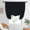 thumbnail image 1 of NICETOWN Blackout Curtain for Kitchen, Energy Efficient Tie Up Balloon Roman Window Shade Rod Pocket Privacy Thermal Insulated Room Darkening Drape, Black, 52"x63", 1 Panel, 1 of 8
