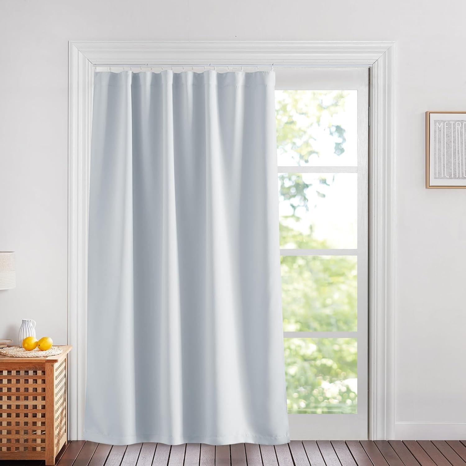 NICETOWN Blackout Curtain Room Divider Curtain, Adhesive Curtain Track Room Darkening Privacy Drape for Bedroom Living Room Home Office, Greyish White, 60"x84", 1 Panel