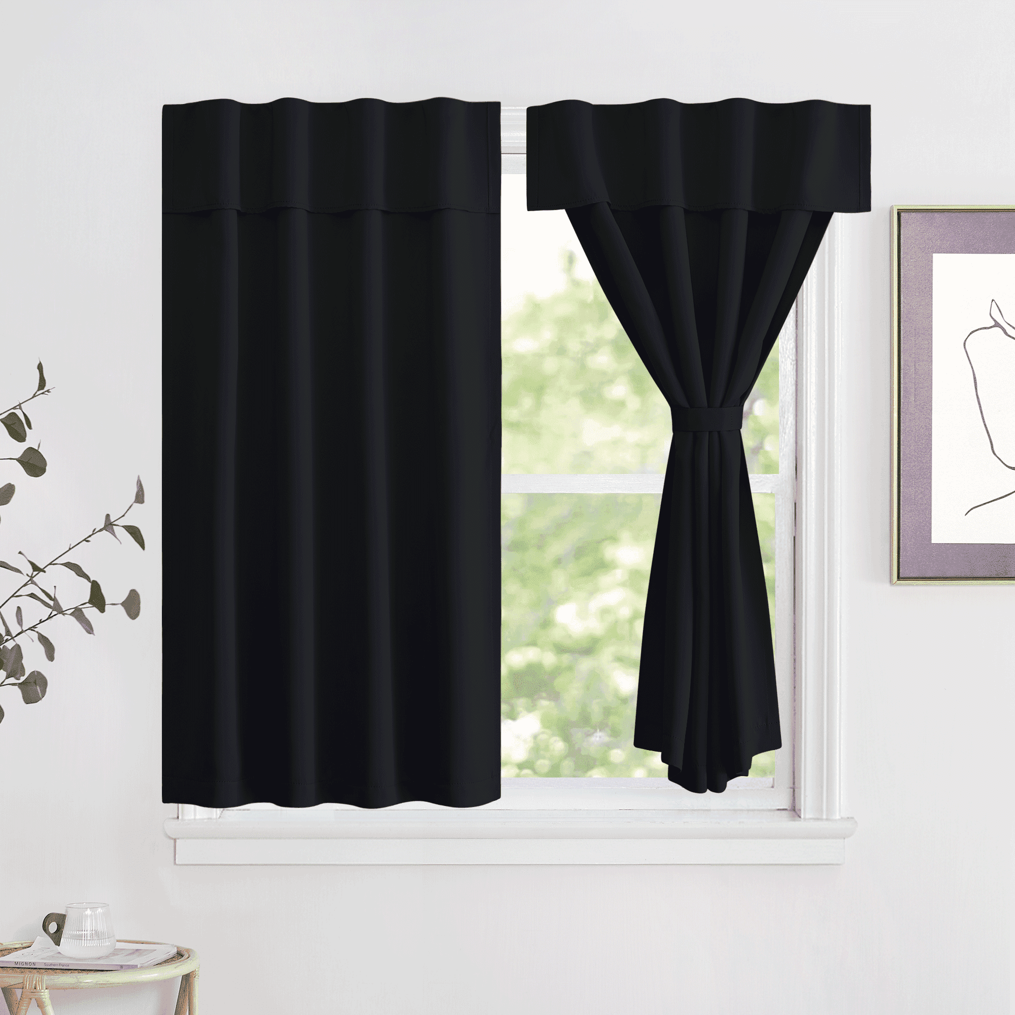 NICETOWN Bedroom Curtains Blackout Draperies - Thermal Insulated Solid Top NICETOWN Solid Blackout Curtains Back Tab and Rod Pocket Ensure
