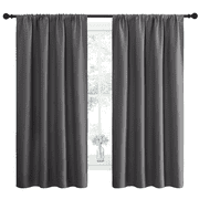 NICETOWN Blackout Curtains 63-inch Length for Kids Room Rod Pocket Grey Window Treatment Drapes, 2 Panels