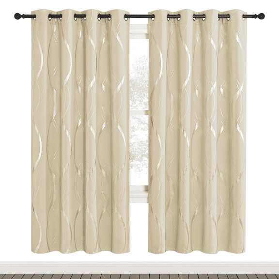 NICETOWN Blackout Curtains for Bedroom 108 Inches Long Room Darkening Grommet Curtains for Living Room Thermal Insulated Drapes, 52x108 inch, 2 Panels