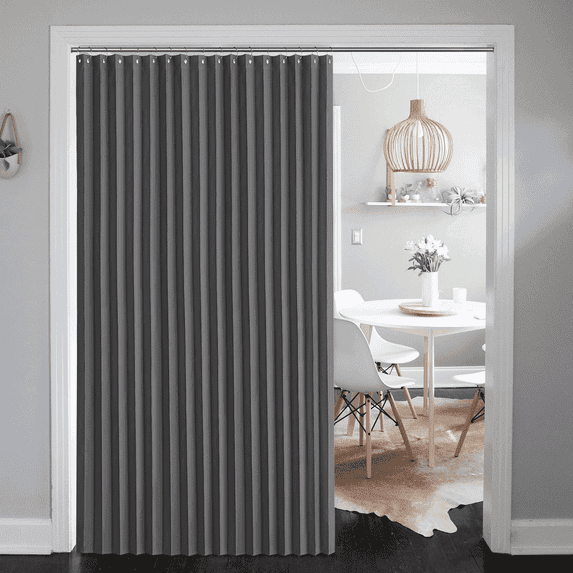 NICETOWN Blackout Curtains for Bedroom 84 inches Long, Patio Sliding Door Curtains Room Darkening Curtains for Extra Wide Window, Room Divider Drapes for Living Room, 1 Panel, Grey, 100" Wide