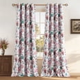 thumbnail image 1 of NICETOWN Blackout Curtains for Bedroom, Vintage Floral Print Curtain Drapes Thermal Insulated Grommet Window Curtains for Living Room, Coral Red, 2 Panels, 1 of 7