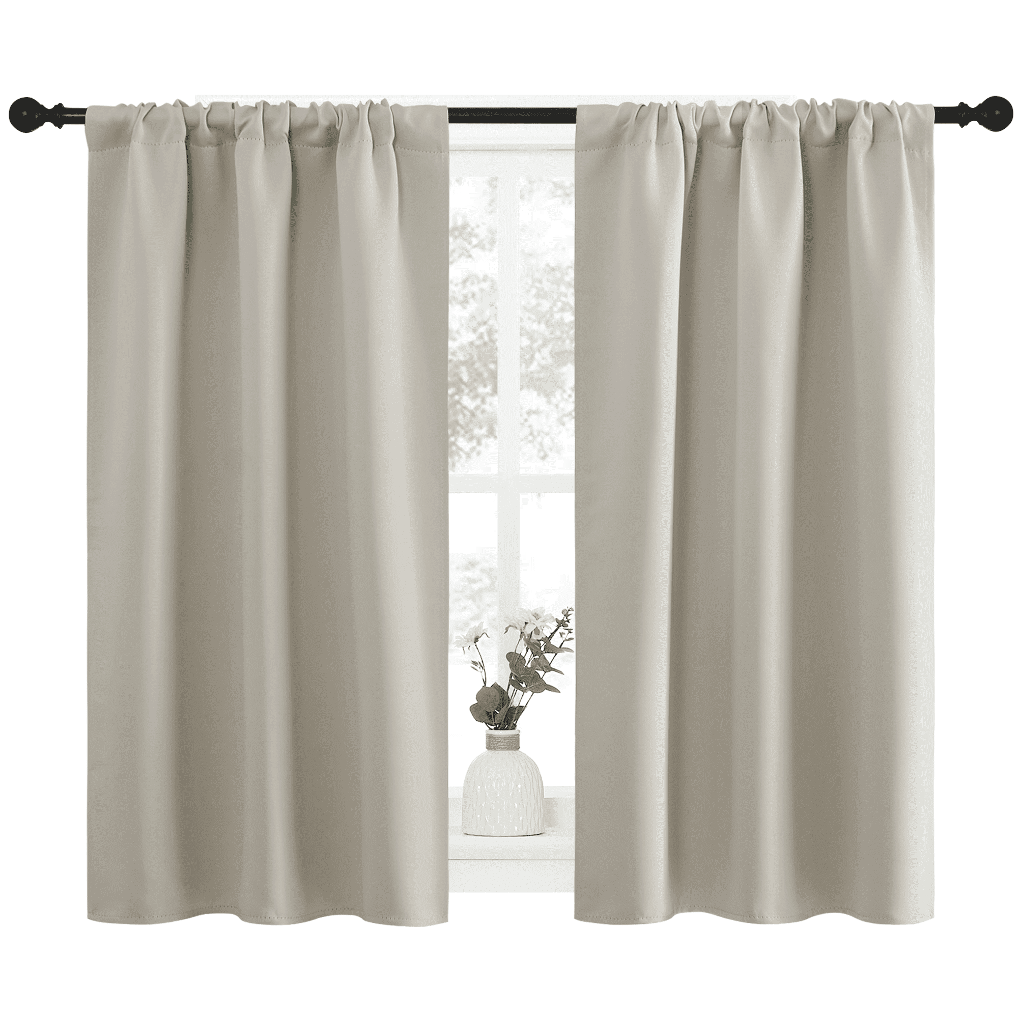 NICETOWN Blackout Curtains Home Decorations Thermal Insulated Solid Rod