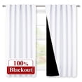 thumbnail image 1 of NICETOWN Blackout Curtains for Living Room, 100% Blackout Double Layers Curtains Thermal Insulated Energy Efficient Curtains Rod Pocket & Back Tab Noise Reducing Drapes, White, 52"x63", 2 Panels, 1 of 8