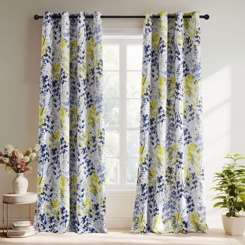 NICETOWN Blackout Curtains for Living Room, Watercolor Foliage Light Blocking Curtains Thermal Insulated Energy Efficient Grommet Drapes, Sage Green, 52"x84", 2 Panels