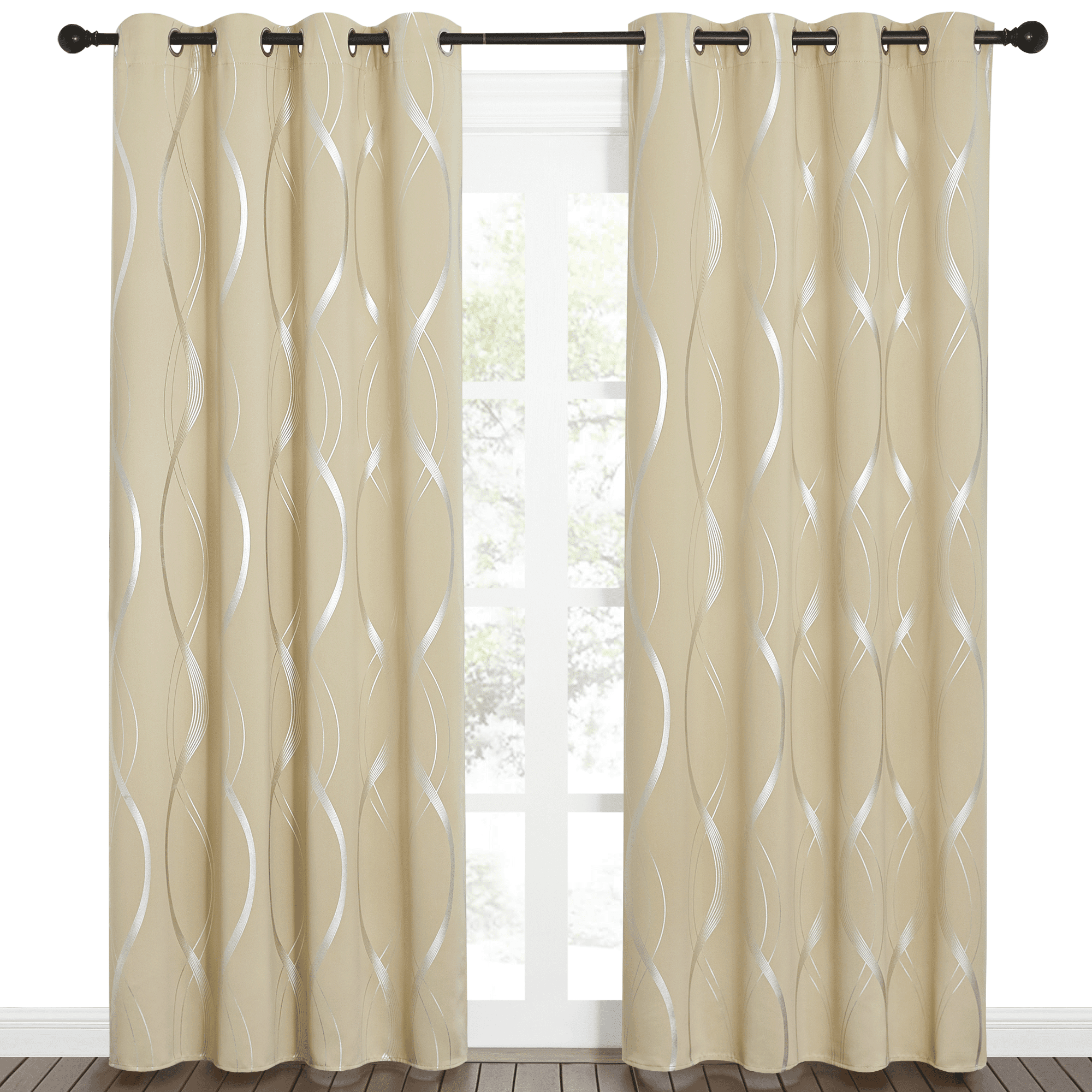 NICETOWN Blackout Curtains for Living Room Windows 84 Inches Long Wave