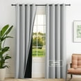 thumbnail image 1 of NICETOWN Blackout Curtains for Nursery, Light Blocking Thermal Insulated Smart Curtain Drapes Grommet Noise Reducing Energy Efficient Window Treatments, 52"x95", Silver Grey, 1 Pair, 1 of 10