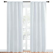 NICETOWN Blackout Curtains Rod Pocket Curtain Panels Light Blocking Curtains for Nursery 42x84 inch, Greyish White, 2 Pa