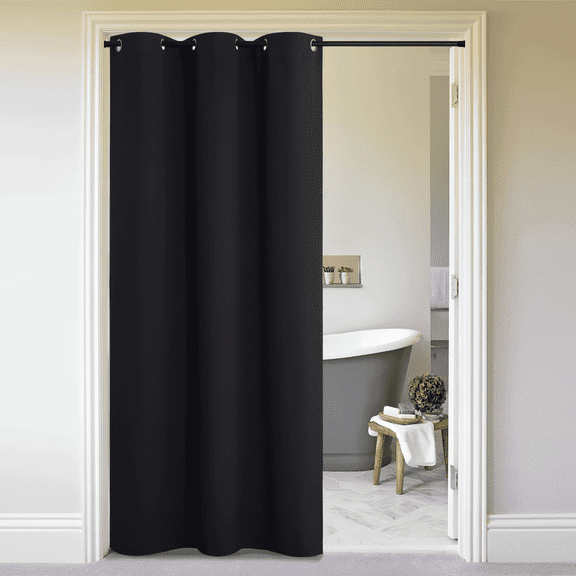 NICETOWN Blackout Curtains Room Divider, Total Privacy Wall Divider Screens Large Window Decor Sound Proof for Living Room Bedroom Patio Door Basement,5ft Wide by 7ft Long, Black