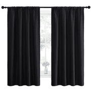 NICETOWN Blackout Curtains Thermal Insulated Rod Pocket Window Treatments Room Darkening Drapes for Bedroom, Black, 42"x63", 2 Panels