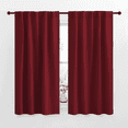 thumbnail image 1 of NICETOWN Blackout Curtains for&nbsp;Kitchen/Bedroom Morden Light Blocking Thermal Insulated Backtab/Rod Pocket Drapes (2 Panels, 34" W x 48" L, Burgundy Red), 1 of 7