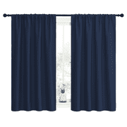 NICETOWN Blackout Kitchen Curtains for Small Window Curtains Rod Pocket Thermal Insulated Drapes 42x54 inch, Navy, 2 Panels