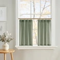 thumbnail image 1 of NICETOWN Cafe Curtains for Kitchen, Pinch Pleated Small Window Curtains Over Sink, Semi Sheer Farmhouse Light Filtering Linen Curtains for Bathroom Baseroom, Sage Green, 26"x36", 2 Panels, 1 of 7