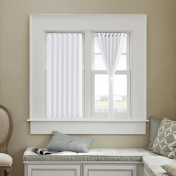 NICETOWN Door Curtains, Pleated Folding Blackout Accordion Style Door Curtain Thermal Insulated Privacy Room Divider Drape, Pure White, 38"x36", 1 Panel