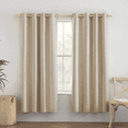 thumbnail image 1 of NICETOWN Cream Linen Full Blackout Curtains for Dining Room, 100% Blackout Thermal Insulated Noise Reducing Grommet Window Treatment, 52"x 72", 2 Panels, 1 of 8