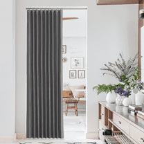 NICETOWN Door Curtains Accordion Style Door Curtains for Doorway, Room Darkening Thermal Insulated Curtain Drapes for Room Divider/Living Room, 38"x80", Grey, 1 Panel