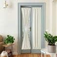 thumbnail image 1 of NICETOWN Door Curtains Dual Rod Pocket Faux Linen Blackout Room Darkening Door Curtain for Privacy Window Drape, 25"x72", Natural, 1 Panel, 1 of 7