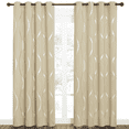 thumbnail image 1 of NICETOWN Elegant Biscotti Beige Wave Line Foil Print Pattern Home Grommet Room Darkening, 52" x 84" (2 Panels), 1 of 11