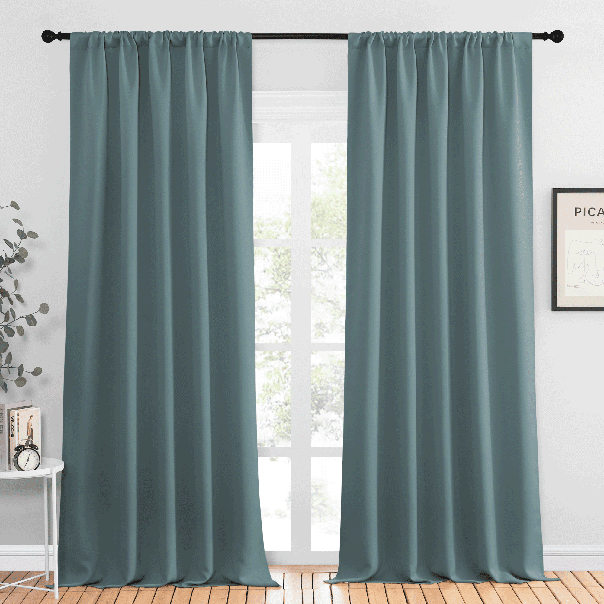 Tenda Oscurante NICETOWN Per Cucina, Pannello W52 L36 (2 Pannelli). Colore Toffee Brown, Con Occhielli, Blocca Luce E Riduce Rumore.