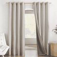 thumbnail image 1 of NICETOWN Faux Linen 100% Blackout Curtains for Living Room, Full Room Darkening Thermal Insulated Soundproof Grommet Drapes, 52"x 90", Oatmeal, 2 Panels, 1 of 8