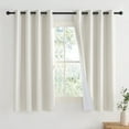 thumbnail image 1 of NICETOWN 100% Blackout Curtains for Living Room Faux Linen Modern Noise Reducing Thermal Insulated Grommet Window Treatment for Bedroom, W52 x L72, Cream, Set of 2, 1 of 8
