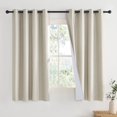 thumbnail image 1 of NICETOWN Full Blackout Curtains for Living Room Modern Noise Reducing Thermal Insulated Grommet Drapes, W52 x L72, Sand, Set of 2, 1 of 8