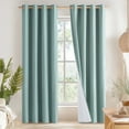 thumbnail image 1 of NICETOWN 100% Blackout Curtains for Living Room Faux Linen Thermal Insulated Solid Modern Grommet Drapes, W52 x L84, Stone Blue, Set of 2, 1 of 8