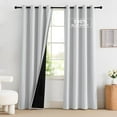 thumbnail image 1 of NICETOWN Full Blackout White Curtain, 100% Blackout Curtains Thermal Insulated Noise Reducing Curtains Grommet Energy Efficiency Drapes for Living Room, Greyish White, 52"x84", 2 Panels, 1 of 9