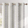 thumbnail image 1 of NICETOWN 100% Blackout Boho Curtain for Bedroom Light Blocking Sounds Reducing Printed Floral Drapes, W52 x L84, Sage Green on White, 2 Panels, 1 of 12