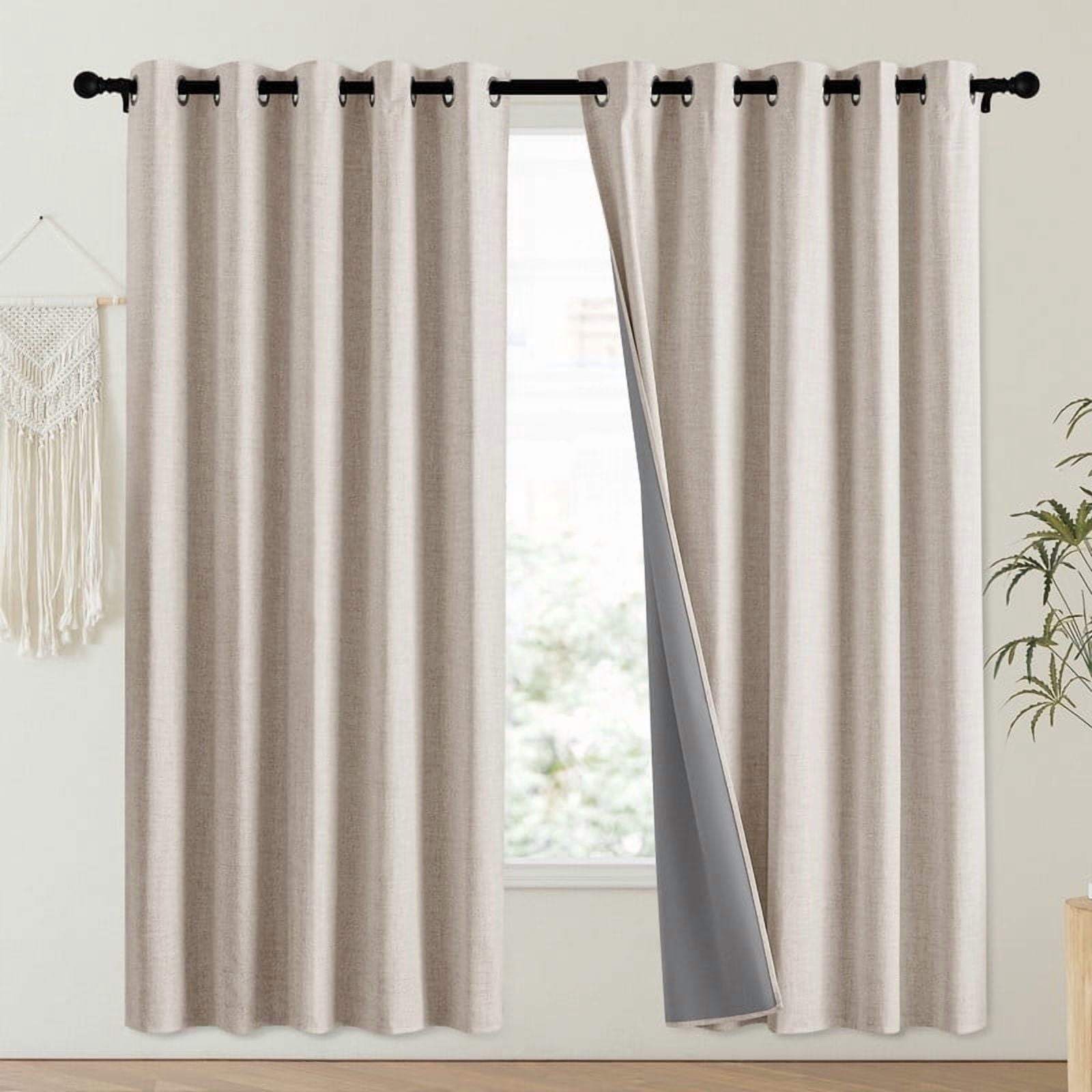 NICETOWN Full Blackout Curtains 120 Long Linen Noise Reducing Energy nicetown-full-blackout-curtains-120-long-linen-noise-reducing-energy