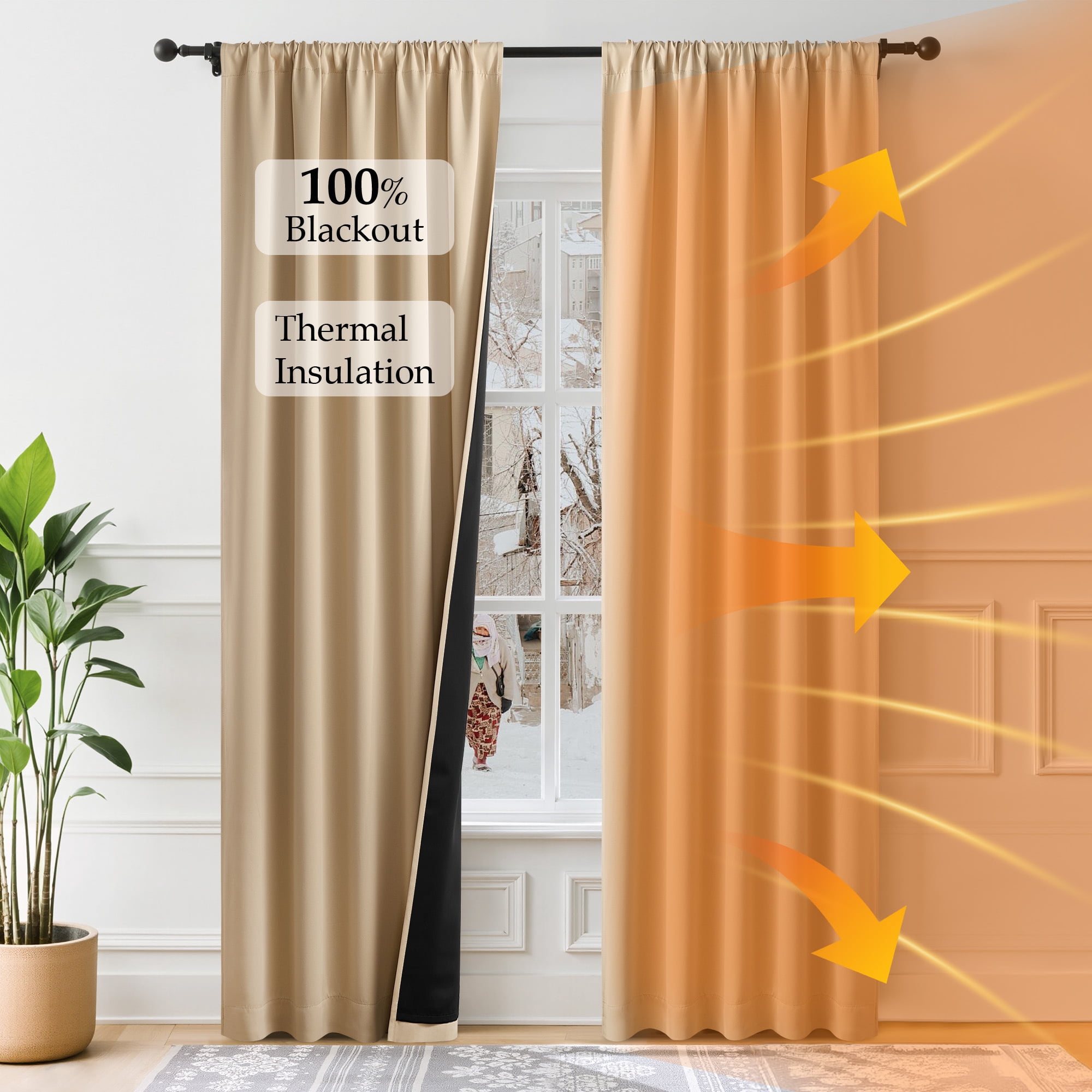 NICETOWN Full Blackout Curtains, Thermal Insulated Energy Efficiency