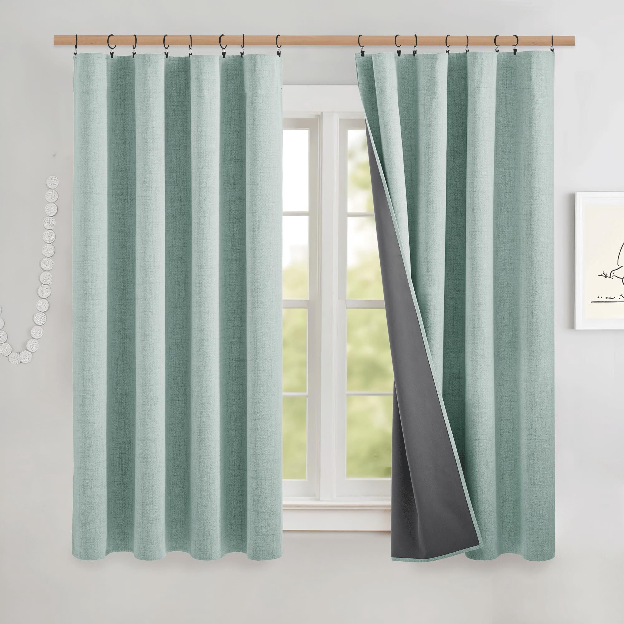 Curated visual reference: Nicetown Full Blackout Linen Curtains For Bedroom Room Darkening Photo Inspiration