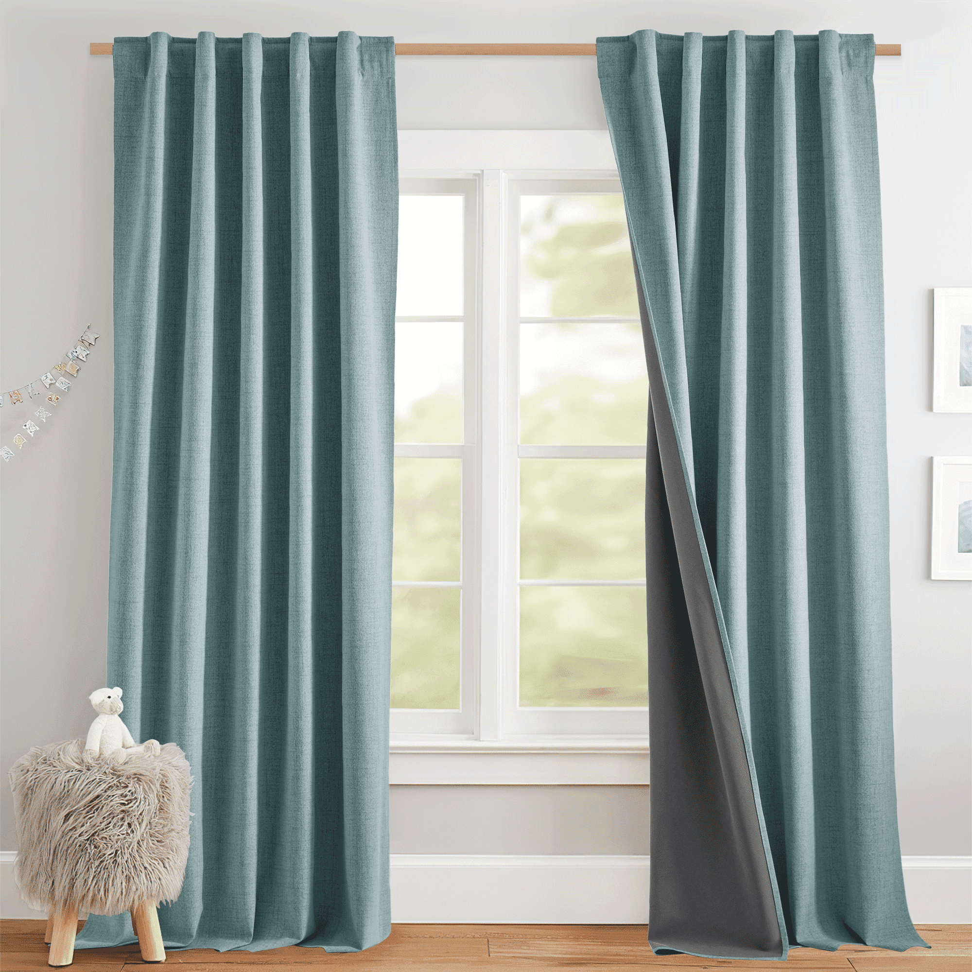 Curated visual reference: Blackout Window Treatments For Kids Rooms Reference: Nicetown Full Blackout Linen Curtains For Bedroom Thermal Insulated
