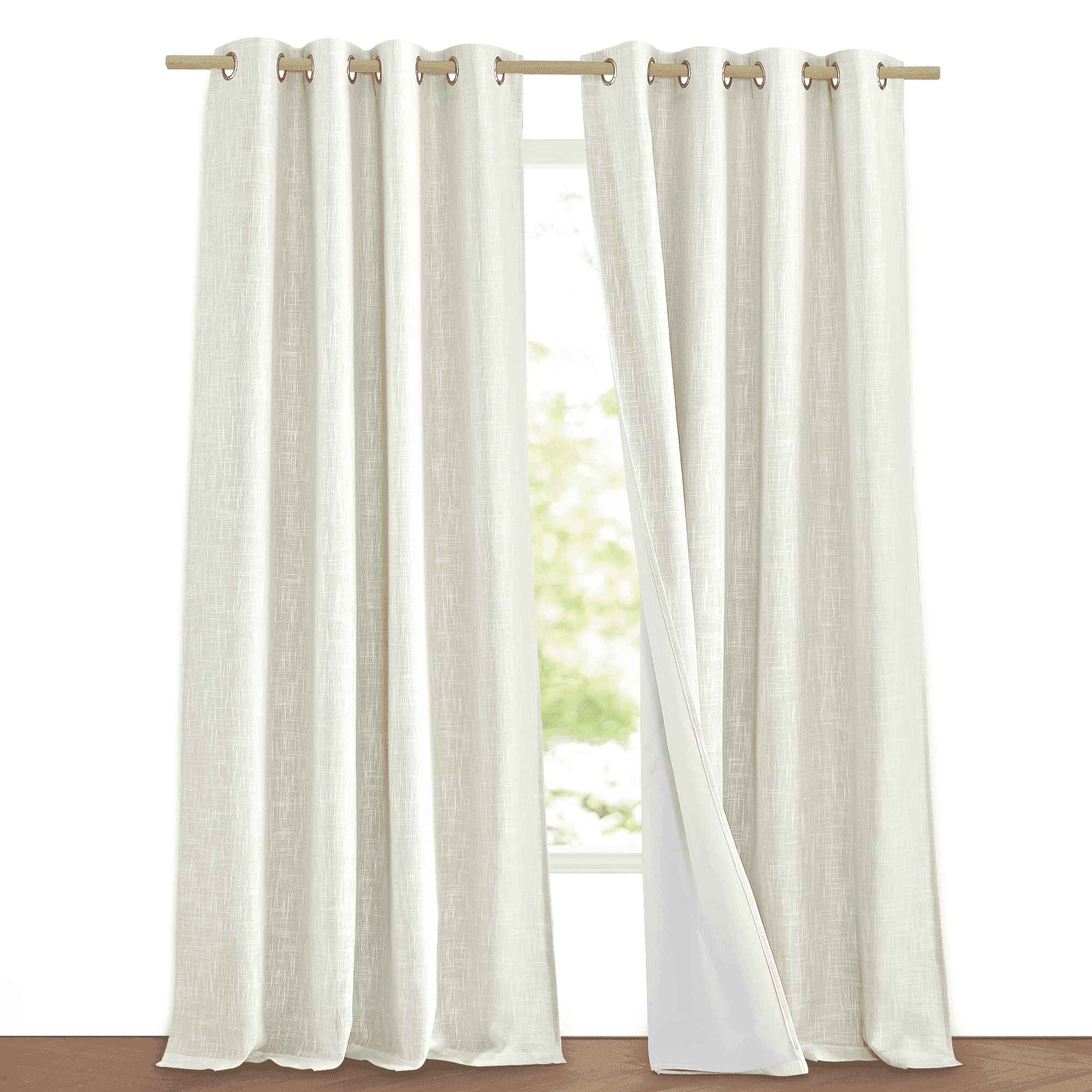 NICETOWN Full Blackout Linen Curtains Linen Texture Room Darkening nicetown-full-blackout-linen-curtains-linen-texture-room-darkening