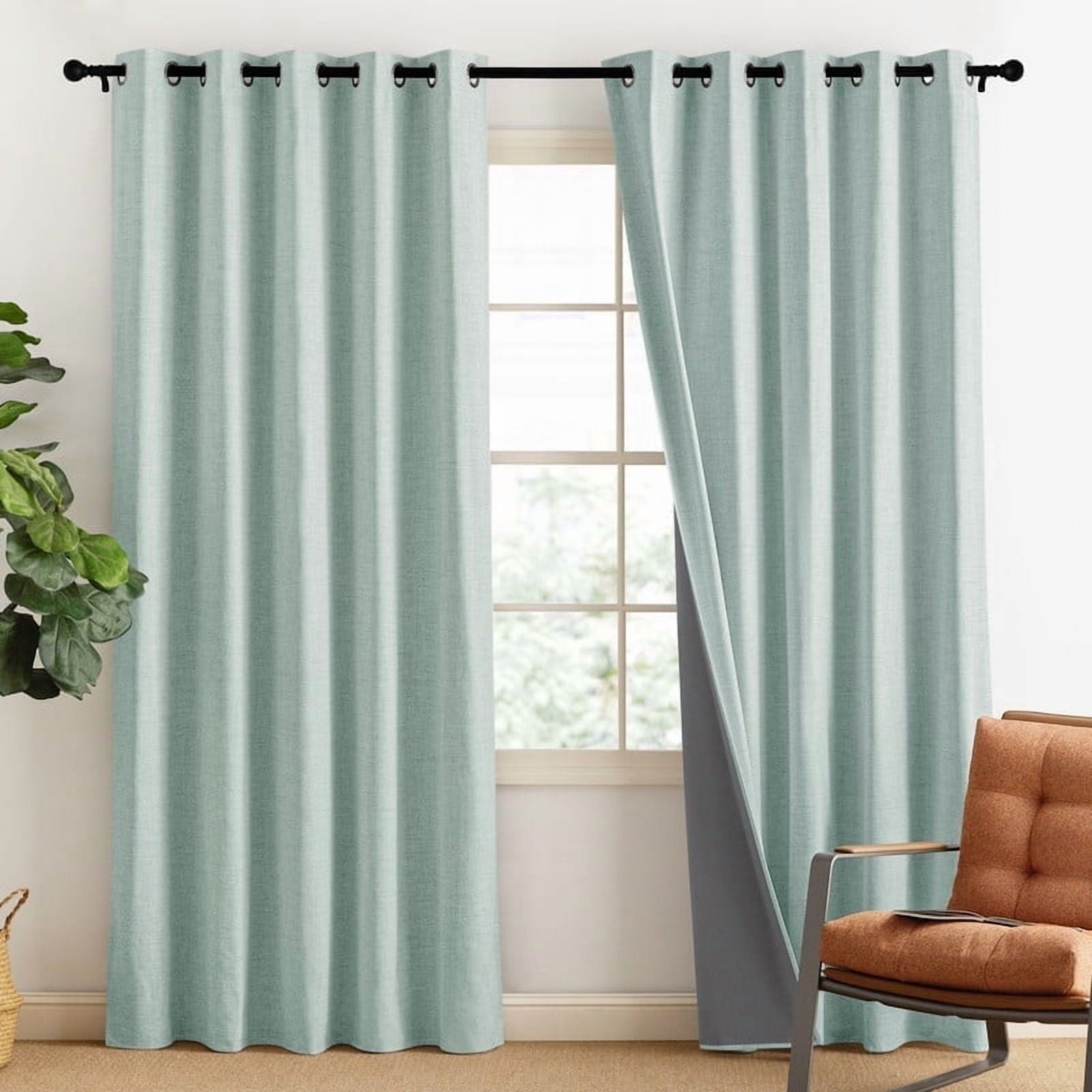 NICETOWN Full Blackout Linen Curtains Noise Reducing Grommet Energy nicetown-full-blackout-linen-curtains-noise-reducing-grommet-energy