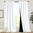 thumbnail image 1 of NICETOWN Full Shading Curtains for Windows, Super Heavy-Duty Black Lined Blackout Rod Pocket Curtains for Bedroom, Privacy Assured Window Treatment, White, 52"x 95", Pack of 2, 1 of 8