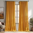thumbnail image 1 of NICETOWN Gold Velvet Curtains for Living Room, Thermal Insulated Blackout Vintage Velvet Curtains Rod Pocket & Back Tab Room Darkening Sound Reducing Drapes, 52"x 90", 2 Panels, 1 of 10